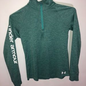 Under Armour Girls Pullover 1/4 zipper Green